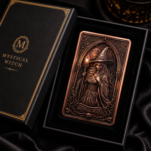 Medaglione Commemorativo Gotico in Rame Invecchiato 3D a Rilievo Alto, 5 OZ, Collezione Halloween, Biglietto Regalo, Tema Strega Mistica - Product Image 1