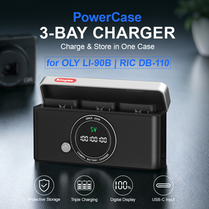 KingMa Boîtier de chargeur de batterie pour appareil photo 3 baies LI-90B DB-110, Hub de charge et de stockage portable USB-C pour Olympus TG-6 TG-7 <span class=keywords><strong>Ricoh</strong></span> GR <span class=keywords><strong>III</strong></span> - Product Image 2