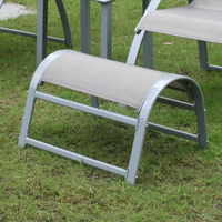 Ensemble de chaises longues en aluminium Joyeleisure, durables, pour l'extérieur, avec poufs et table basse, pour villa/park, 5 pièces, meubles pliables en métal