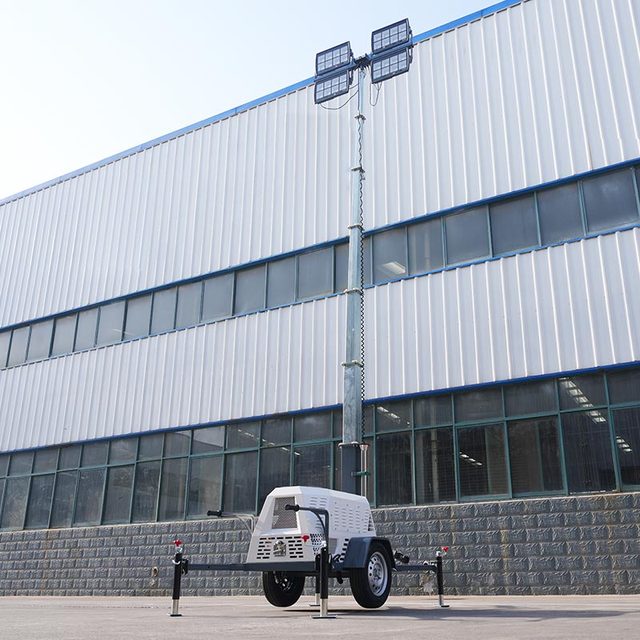 Long Endurance Telescopic Mast LED Lighting Tower Solar Diesel IP65 RGB Blue Beacon Light