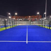 Cancha de Pádel Panorámica Económica, Conjunto Completo, Apariencia Atractiva, Calidad Estable, Toldo Personalizado Opcional