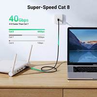 Cable Ethernet UGREEN Cat 8 trenzado de alta velocidad 40Gbps 2000Mhz Cable de red Cat8 RJ45 blindado Cables LAN de alta resistencia para interiores