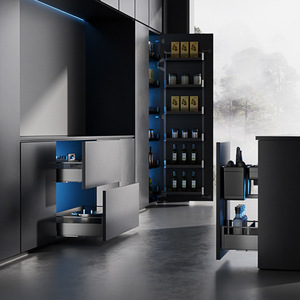 <b>Spice</b> And Seasoning Pull Out Basket <b>Kitchen</b> Cabinet Double Layer Drawer Aluminum Alloy Storage <b>Rack</b> For <b>Kitchen</b> - Product Image 1