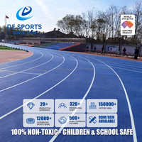 Piste d'athlétisme extérieure en tartan certifiée IAAF DF Sports, entièrement en PU, pour écoles et stades