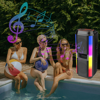 ZQS42101 Nouvelle enceinte tour de karaoké sans fil Bluetooth avec double woofer stéréo de 4 pouces, éclairage RGB, basses HIFI, pour fêtes en extérieur