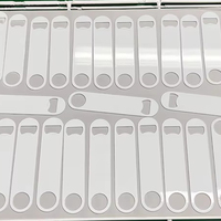 Décapsuleur de bouteilles de bière et de soda personnalisé avec logo, format lame de bar, vierge pour sublimation, couleur argent et blanc
