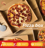 Boîte à pizza carrée en kraft brun recyclable de 8 à 16 pouces, personnalisable, en carton ondulé avec gaufrage pour la livraison de nourriture