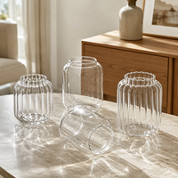 Gobelet en verre transparent personnalisé avec logo, 14 oz et 21 oz, à paroi lisse et côtelée, pour café, jus, thé, eau, café, restaurant, maison, cuisine