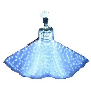 Gaun LED Gaun Putri Gadis Gaun Pesta Pernikahan Gaun Elegan Pengiring Pengantin Bercahaya untuk Dijual