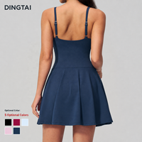 Robe de yoga et de tennis pour femmes certifiée GCC Dingtai, bretelles spaghetti, poche latérale, short intégré, extensible dans quatre directions, séchage rapide, respirante