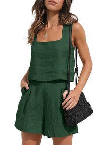 <span class=keywords><strong>Abbigliamento</strong></span> in <span class=keywords><strong>lino</strong></span> da <span class=keywords><strong>donna</strong></span> 2 pezzi pantaloncini sportivi Casual in <span class=keywords><strong>lino</strong></span> Top 2023 moda <span class=keywords><strong>abbigliamento</strong></span> estivo Set vacanze estive - Product Image 5