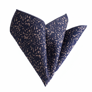 ผ้าพันคอผ้าฝ้ายลายขนนกสีน้ำเงินมัสตาร์ด - Product Image 2