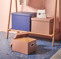 Boîte de rangement légère à couvercle, bleue, pour petits appareils électroménagers, jouets, livres, chaussures
