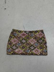 กระโปรงมินิทรงเอไลน์แต่งเลื่อมวิบวับ สีตัดกัน แต่งเพชร ปักลายสไตล์ Y2K เอวสูง สำหรับผู้หญิง สตรีทแวร์ - Product Image 2