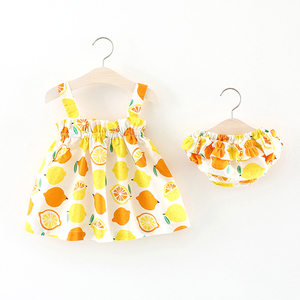 summer 2020 cheap price high quality baby girl boutique Lemon printing design clothing sets children's clothing PP Pants - Product Image 1