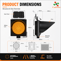 Luz LED de advertencia Solar, luz amarilla intermitente, ámbar, intermitente de tráfico