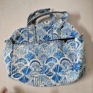 Magnifique sac de voyage de luxe fait main pour le week-end, en coton imprimé en blocs, matelassé, grande capacité, durable, pour le sport, les voyages, la salle de sport, le yoga - Product Image 1