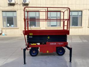 जुंची 8 मीटर 10 मीटर इलेक्ट्रिक मोबाइल चार पहिया हाइड्रोलिक कैंची लिफ्टर 500 किलोग्राम क्षमता भारी शुल्क इस्पात निर्माण मैन लिफ्ट - Product Image 5