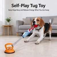 Jouet à tirer pour chien avec ventouse, jouet interactif couineur à mâcher, jouet autonome pour le nettoyage des dents pour chiots et chiens adultes, intérieur et extérieur