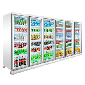 Supermarket Display Transparent <strong>Glass</strong> Door Upright <strong>Fridge</strong> for Drinks - Product Image 2