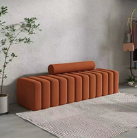 Ensemble de canapé-lit rectangulaire moderne en tissu, pouf, tabouret - Sièges durables et écologiques pour salon, hôtel, appartement