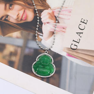 <span class=keywords><strong>Collana</strong></span> con ciondolo Buddha in giada verde NN1166, gioielli religiosi alla moda per donna e <span class=keywords><strong>uomo</strong></span> con pietra naturale - Product Image 5