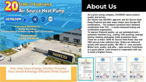 Calentador de Agua con Bomba de Calor de Fuente de Agua R32, Eficiencia Energética A+++, Compresor Scroll con Inversor EVI/WiFi/DC, Diseño sin Tanque para Hotel - Product Image 6