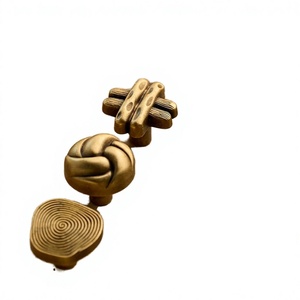 Solid <strong>Antique</strong> Brushed Brass Handles French Design Kitchen Cabinet Pulls Bedroom Wardrobe Dresser <strong>Knobs</strong> Furniture Villa - Product Image 1