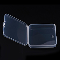 Boîte carrée en plastique PP 70x70x14mm, petit conteneur fin pour cartes, pilules, perles, objets plats, écologique, recyclable, durable, compact