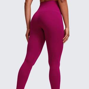 Legging de sport pour femme avec logo personnalisé, sans couture, respirant, extensible, tricoté, taille mi-haute, pour la gym, le fitness et le yoga, avec effet galbant fessier - Product Image 1