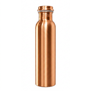 Botella de Agua de Cobre Puro con Tapa, Hermética, de Gran Capacidad para Viajes, Campamentos y Oficina - Product Image 1