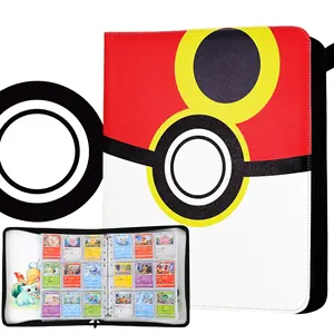 Álbum de cartas pokemon com 50 folhas premium de 4 bolsos, suporte para 400 cartas, fichário de cartas de jogo pokemon