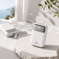 Power Bank Kapasitas Tinggi 20000mAh 45W PD Pengisian Cepat Charger Ponsel Portabel Paket Baterai dengan Kabel Ganda Terintegrasi