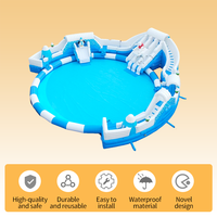 Aire de jeux gonflable en PVC de qualité commerciale pour usage extérieur, parc aquatique gonflable pour enfants et adultes avec piscine