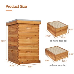 New Wax Dipped China Fir 10-<b>Frame</b> Wooden Bee Boxes Unassembled with 3 Months Warranty for Beekeeping Farms Langstroth Hive - Product Image 3