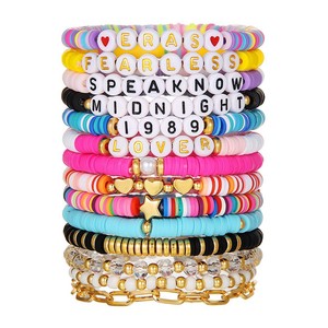 Bijoux en acier inoxydable Bracelets <span class=keywords><strong>d</strong></span>'amitié <span class=keywords><strong>d</strong></span>'usine <span class=keywords><strong>Lettre</strong></span> Nom Perles colorées Bracelet Bijoux de mode Bracelet Couples Amis - Product Image 6