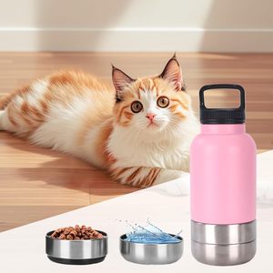 2025 3 1 32oz 64oz Stylish Simple Waterproof Portable Dog Water Bottle Bowls Stainless Steel Insulated Outdoor Travel Customized - Product Image 4
