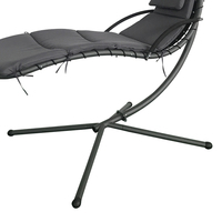 Chaise longue suspendue d'extérieur en acier courbé avec balançoire flottante détachable et auvent intégré