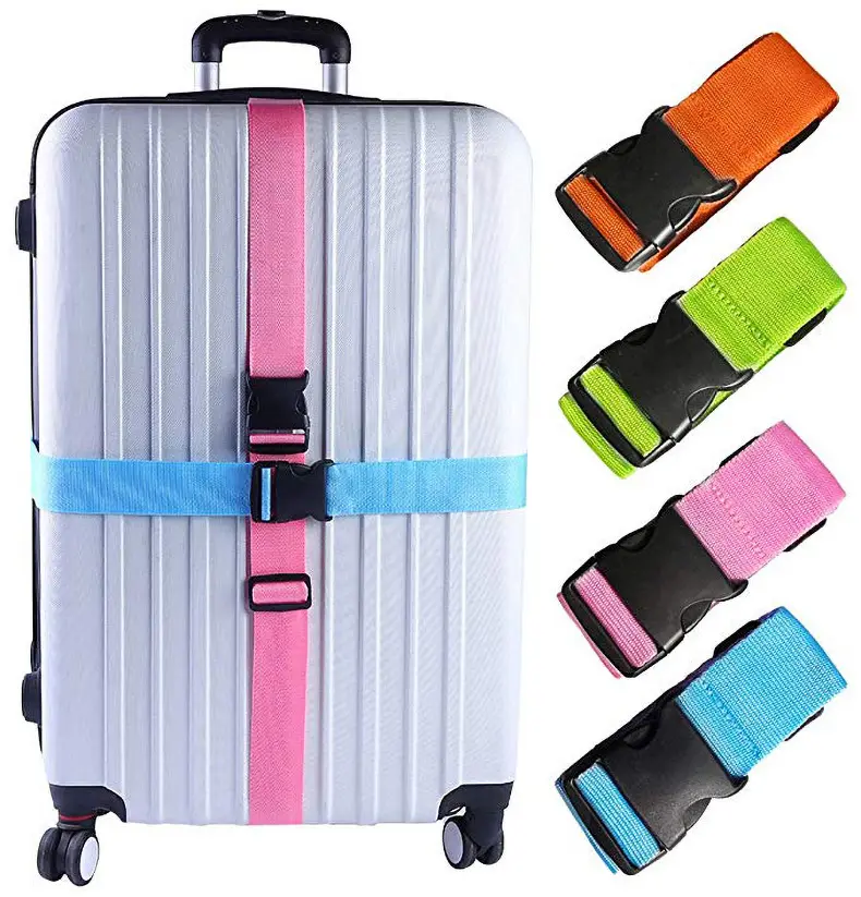Wholesale Bulk Printed Adjustable Travel Luggage Belt Custom Logo Personalized Nylon Luggage Strap