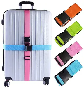 Ceinture de bagages de voyage réglable imprimée en vrac, sangle de bagage en Nylon personnalisée avec Logo personnalisé