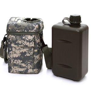 Durable Lightweight PVC Camo Portable Outdoor Sports Water Bottle <b>Storage</b> Bag Adjustable Shoulder Strap Carry Pouch - Product Image 1