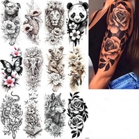 Tatouages temporaires sexy à motifs floraux pour le bras, les épaules, les jambes et le dos, pour femmes, adultes et jeunes filles