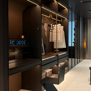 BNITM Villa <span class=keywords><strong>Maison</strong></span> Personnalisée design moderne de luxe en acier inoxydable dressing placard <span class=keywords><strong>Armoire</strong></span> - Product Image 5