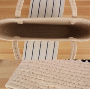 Hand Woven Straw <b>Beach</b> <b>Tote</b> <b>Bag</b> Large Capacity Polyester Lining Soft Shoulder Handbag Summer Travel Shopping - Product Image 5