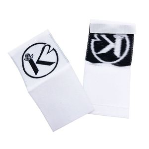 Étiquette tissée personnalisée de haute qualité pour vêtements, avec logo de marque, pliée à l'extrémité, pour étiquette de taille de vêtement - Product Image 3