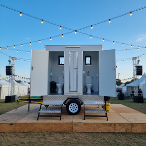 Remolque de Baño Portátil de Lujo de Alta Calidad, Personalizado en Acero, para Lavado de Autos, Campamentos y Bodas en Campos de Golf - Product Image 3