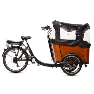 TXED Venta caliente 7 velocidades 36V 13AH batería de litio Bakfiets 3 ruedas bicicleta de carga uso familiar triciclos de carga eléctrica - Product Image 1
