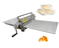 Laminoir à pâte professionnel manuel en acier inoxydable haute productivité, réversible pour pâte feuilletée, neuf, pour pâte au lait et à la farine de blé