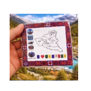 Imán de nevera artesanal con mapa de Kinnaur, recuerdo de viaje, imán decorativo para nevera para turistas, Montaña del Himalaya - Product Image 2