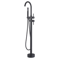 Robinet de baignoire en laiton autoportant support de sol chromé finition blanche-robinet de bain et de douche moderne